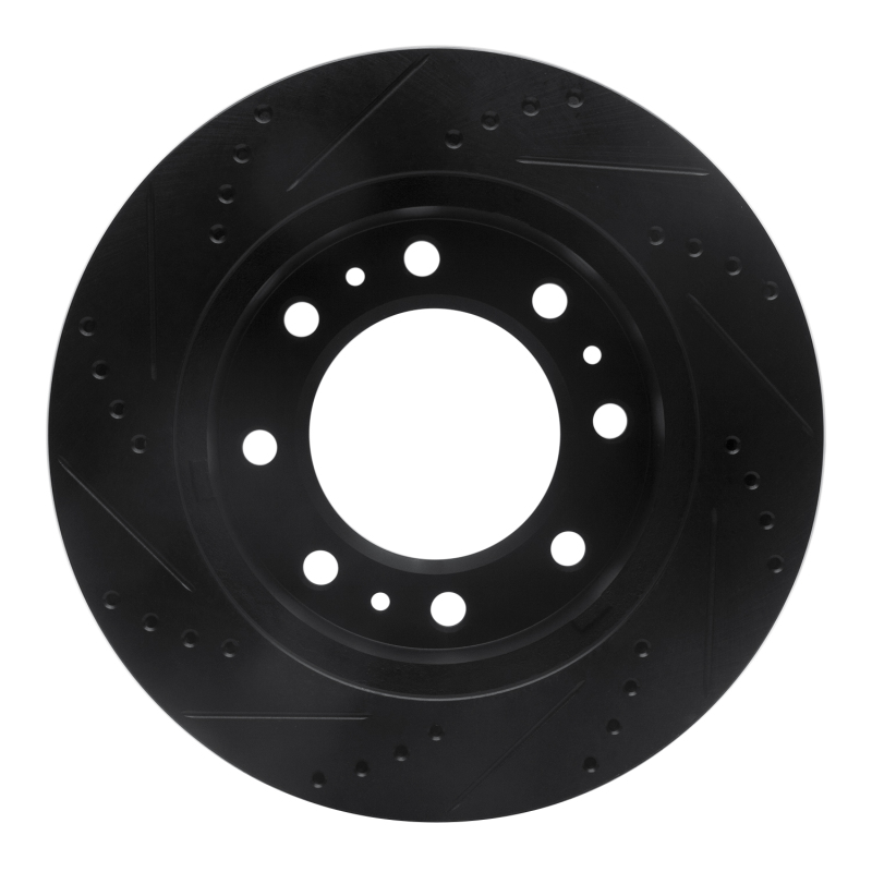 Cadillac DTS Brake Rotor (1) - Front Right - R1 Concepts - Drilled & Slotted - Black - `06-`11